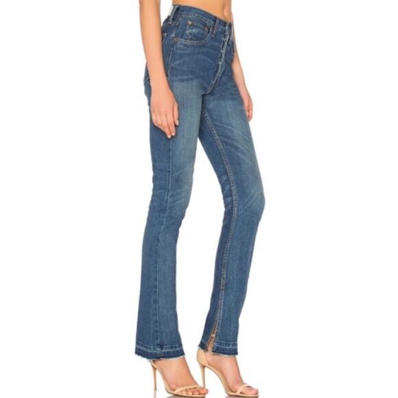 Re/Done Elsa Flare Split Hem Jeans Sz 25 NWT - Picture 1 of 13